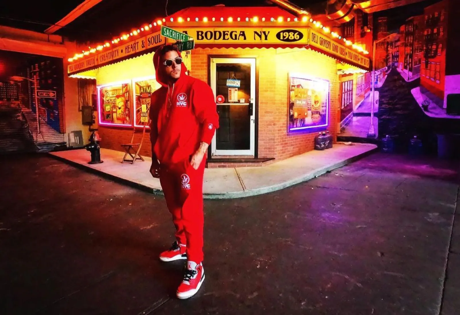 Joseph "Produkt" Guerrido on the street set at night
